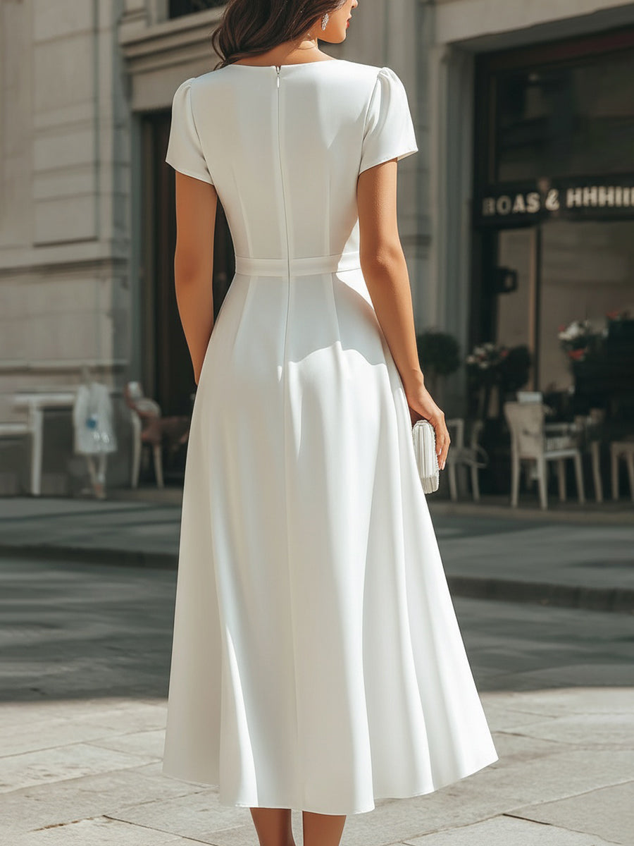 Olivia Bennet | Draped Asymmetric Midi Dress