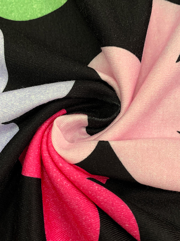 Olivia Bennet | Long Sleeves Asymmetric Floral Round-Neck Maxi Dresses