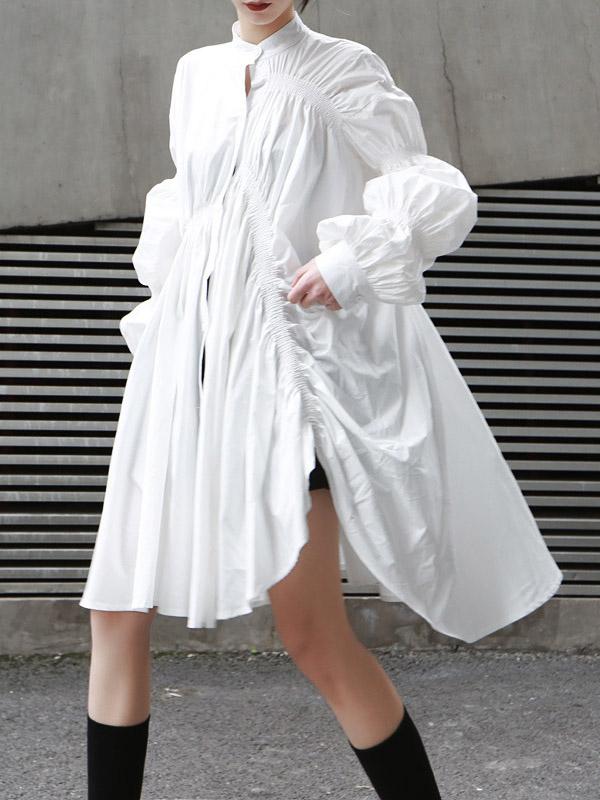 Olivia Bennet | Loose Original Designed Irregular Puff Shirt Dress