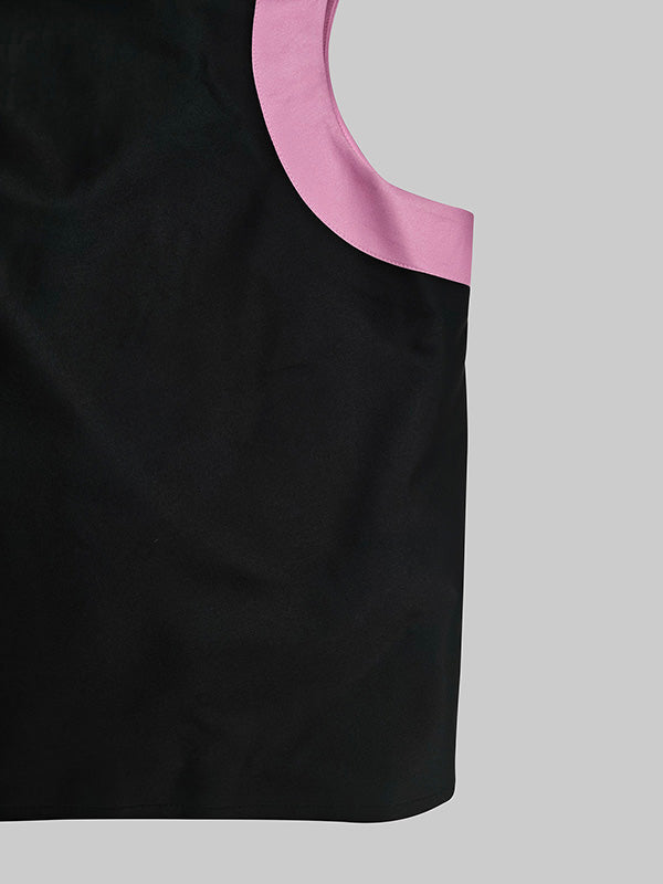 Olivia Bennet | Sleeveless Hollow Pleated Split-Joint Round-neck Maxi Dresses
