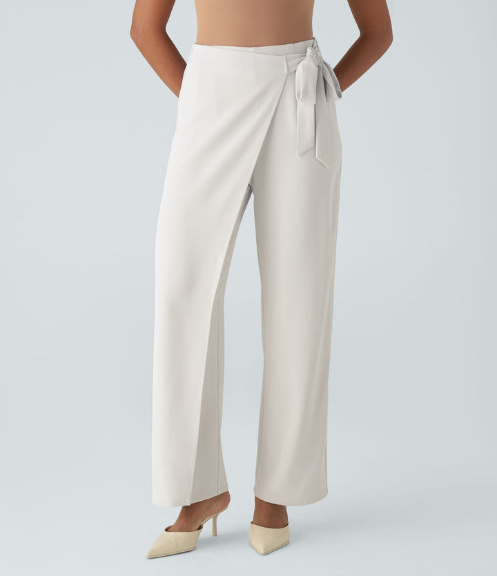 Cara | High-Waisted Pants with Elegant Wrap Design