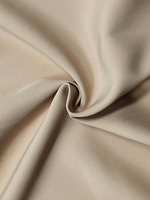 Olivia Bennet | High Waisted Loose Pleated Solid Color Round-Neck Midi Dresses