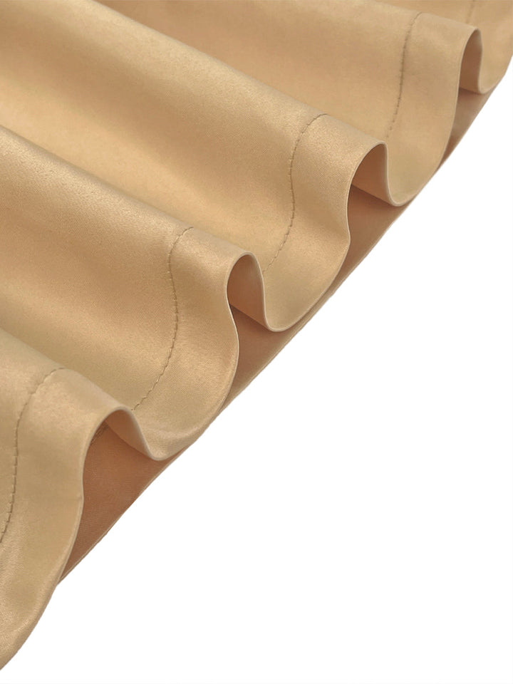 Olivia Bennet | A-Line High Waisted Pleated Solid Color V-Neck Maxi Dresses