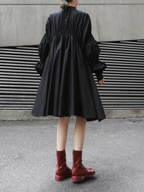 Olivia Bennet | Loose Original Designed Irregular Puff Shirt Dress