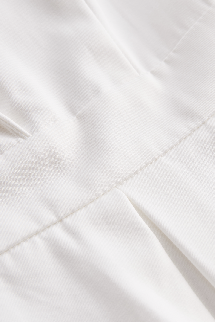 Olivia Bennet | White Pleated Mini Shirt Dress