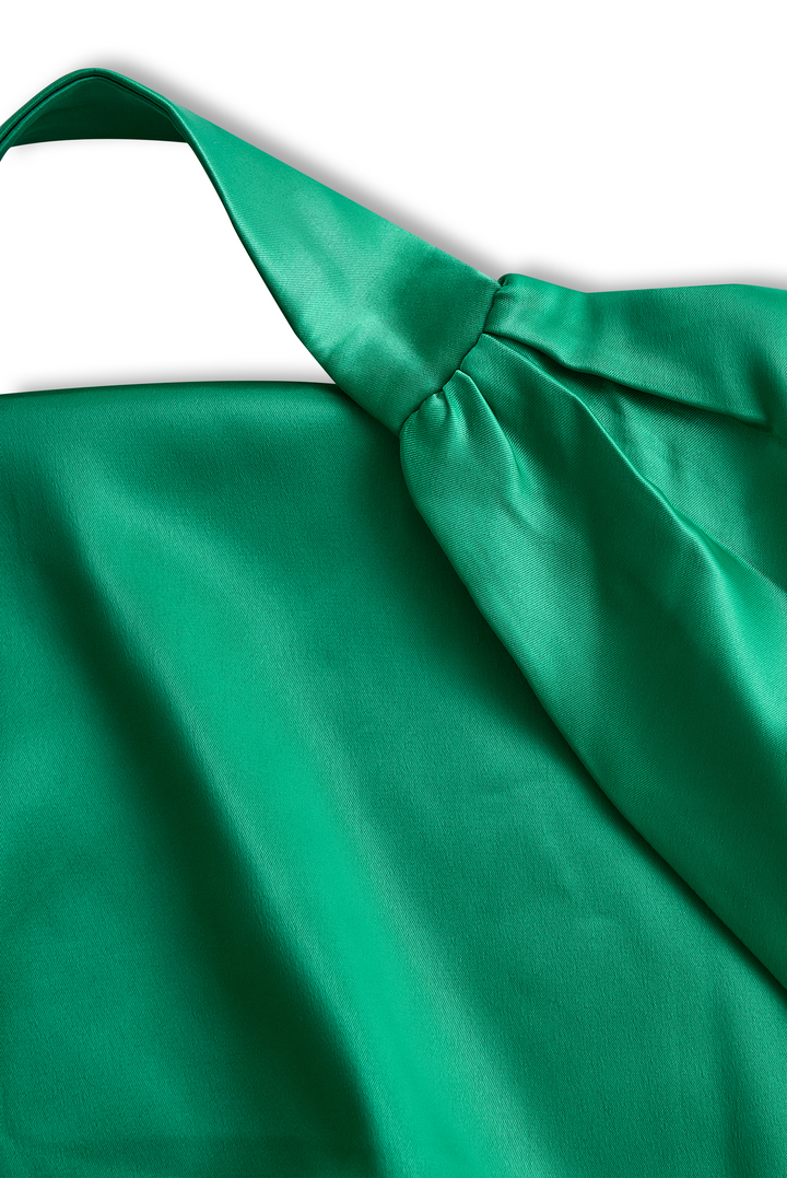 Olivia Bennet | Draped Halterneck Satin Mini Dress