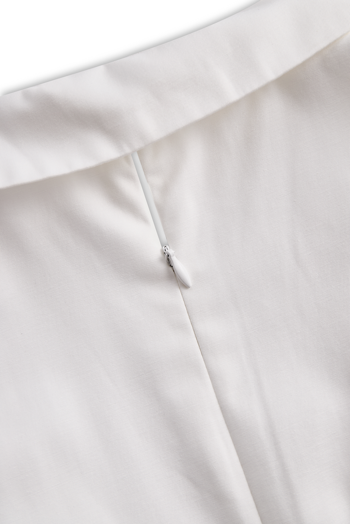 Olivia Bennet | White Pleated Mini Shirt Dress