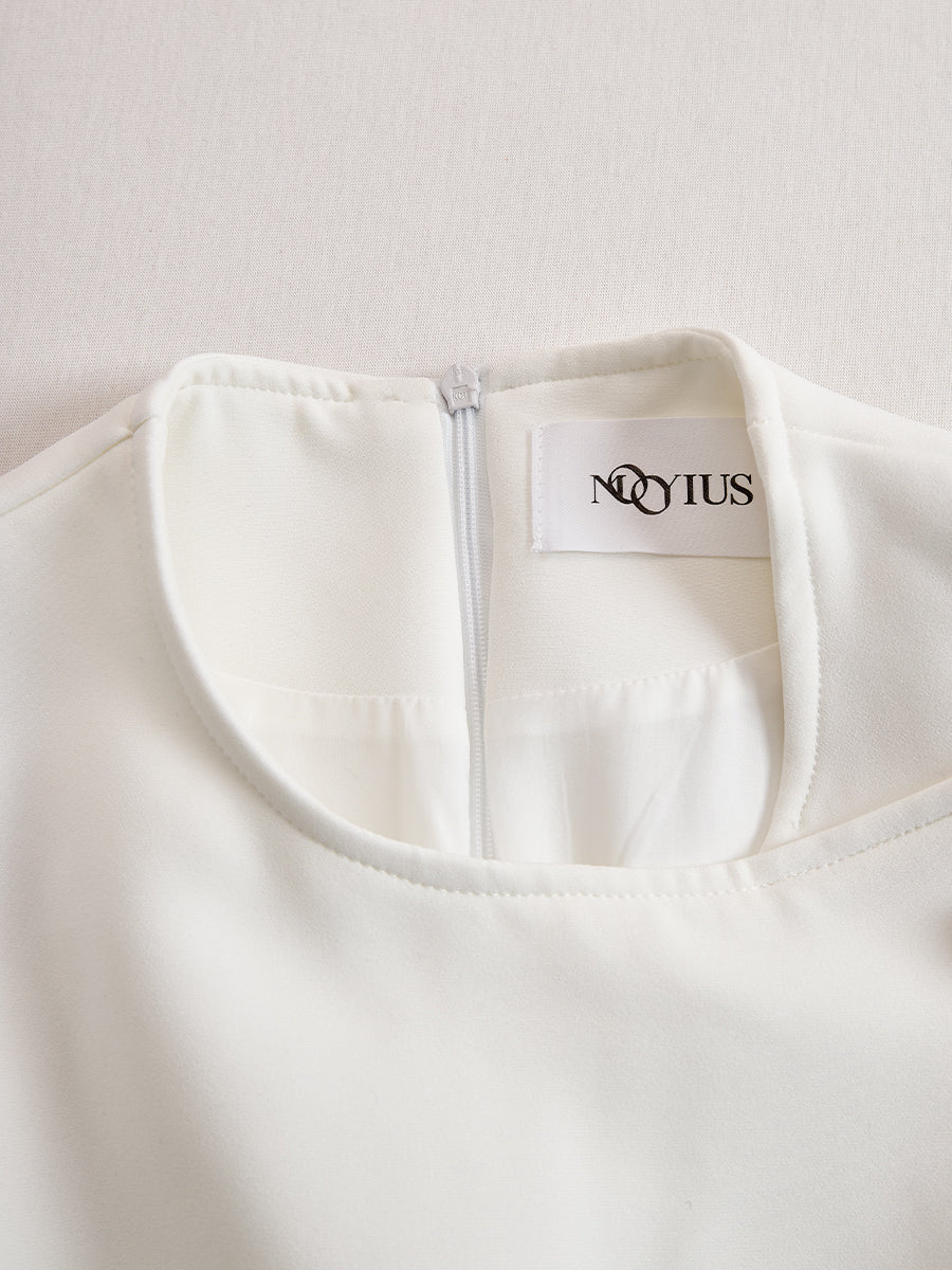 Olivia Bennet | Asymmetrical Hem Button-Front Dress