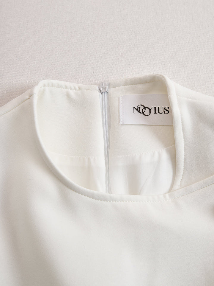 Olivia Bennet | Elegant Asymmetrical Buttoned Dress
