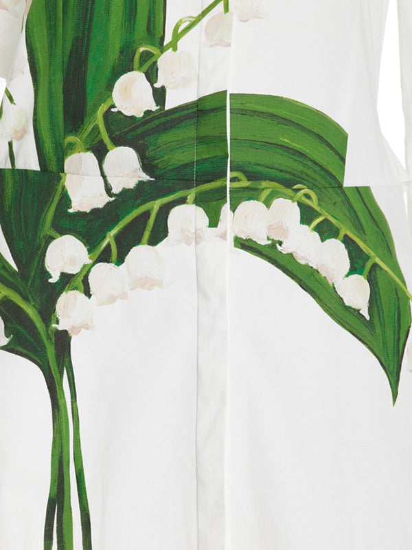 Olivia Bennet | A-Line Long Sleeves Buttoned Flower Print Round-Neck Maxi Dresses