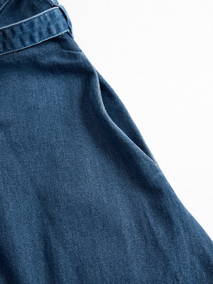 Olivia Bennet | Zippered Belted Denim Midi Dress