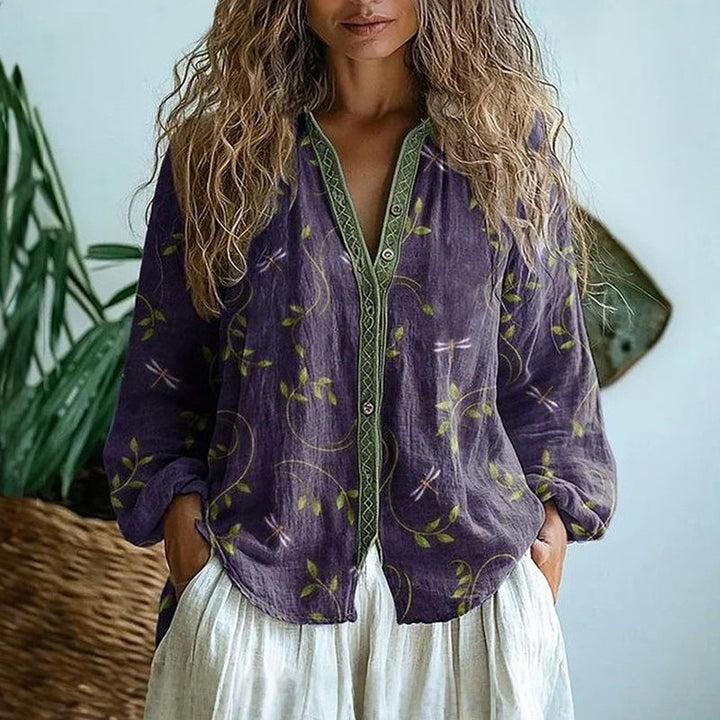 Ambre™ | Blouse - Vintage Leaf Print