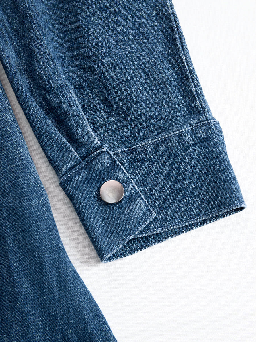 Olivia Bennet | Zippered Belted Denim Midi Dress