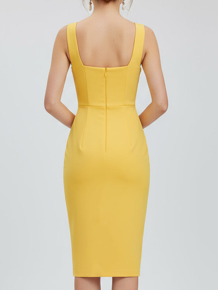 Olivia Bennet | Square-Neck Bodycon Stretch-Knit Dress