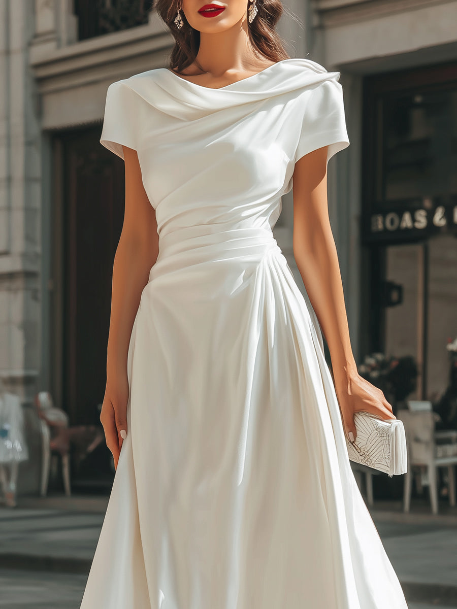 Olivia Bennet | Draped Asymmetric Midi Dress