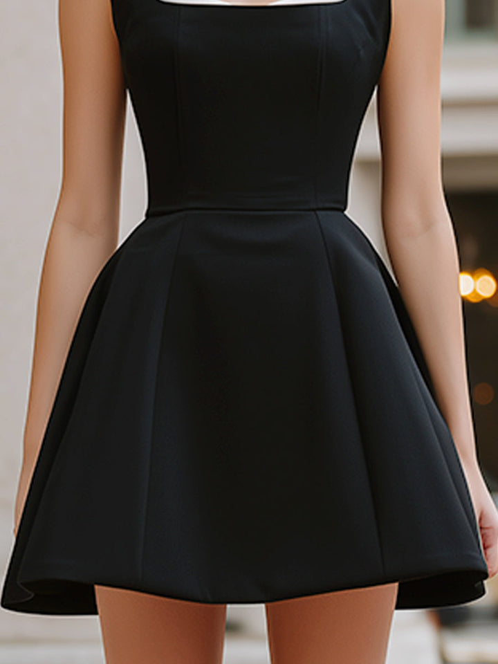 Olivia Bennet | Square Neck Structured A-Line Mini Dress
