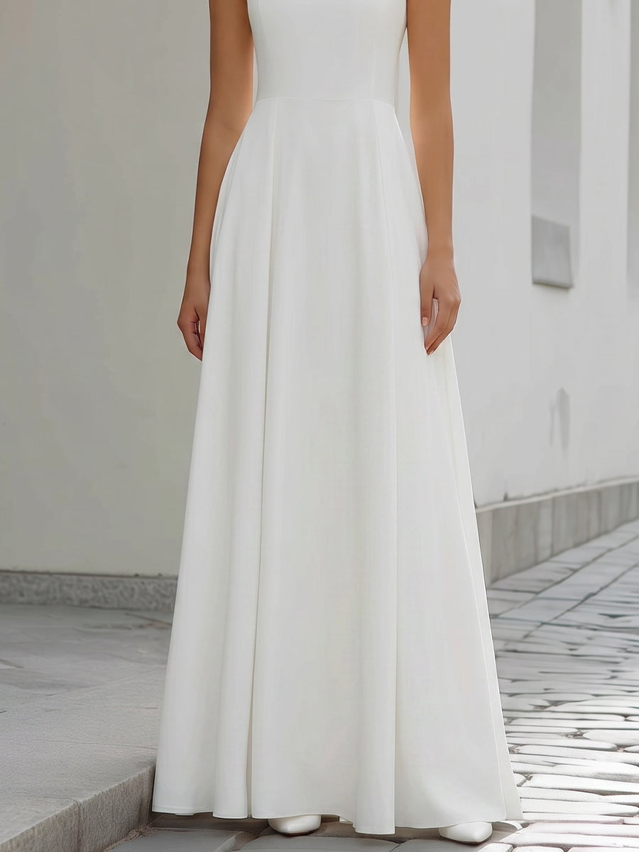 Olivia Bennet | Ruffle Neck Sleeveless A-Line Maxi Dress