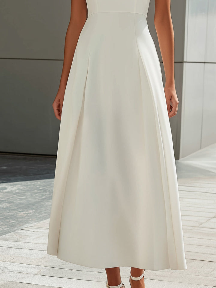Olivia Bennet | Ruffle Sleeve Structured A-Line Maxi Dress