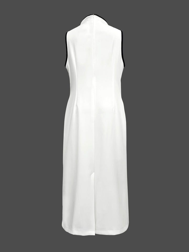 Olivia Bennet | False Two Sleeveless Solid Color Midi Dresses