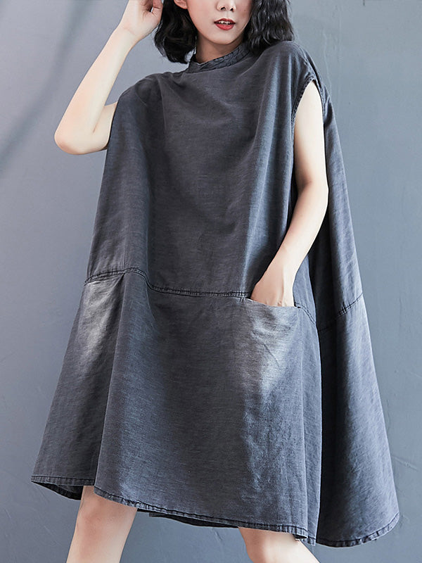 Olivia Bennet | Original Split-Joint With Pocket Denim Dress