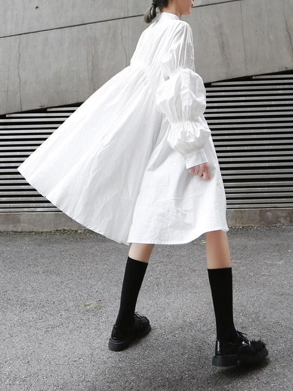 Olivia Bennet | Loose Original Designed Irregular Puff Shirt Dress
