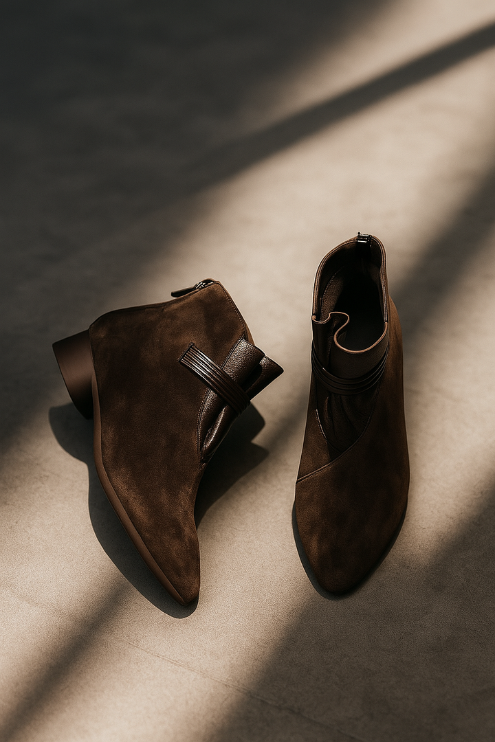 Olivia Bennet | Italian Crest Suede Boots for Women