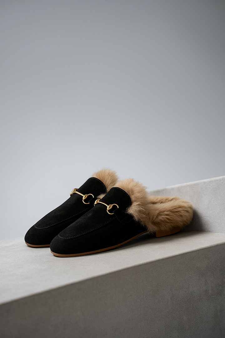 Olivia Bennet | Luxe Mule for Women in Leather, Slip-On, Black