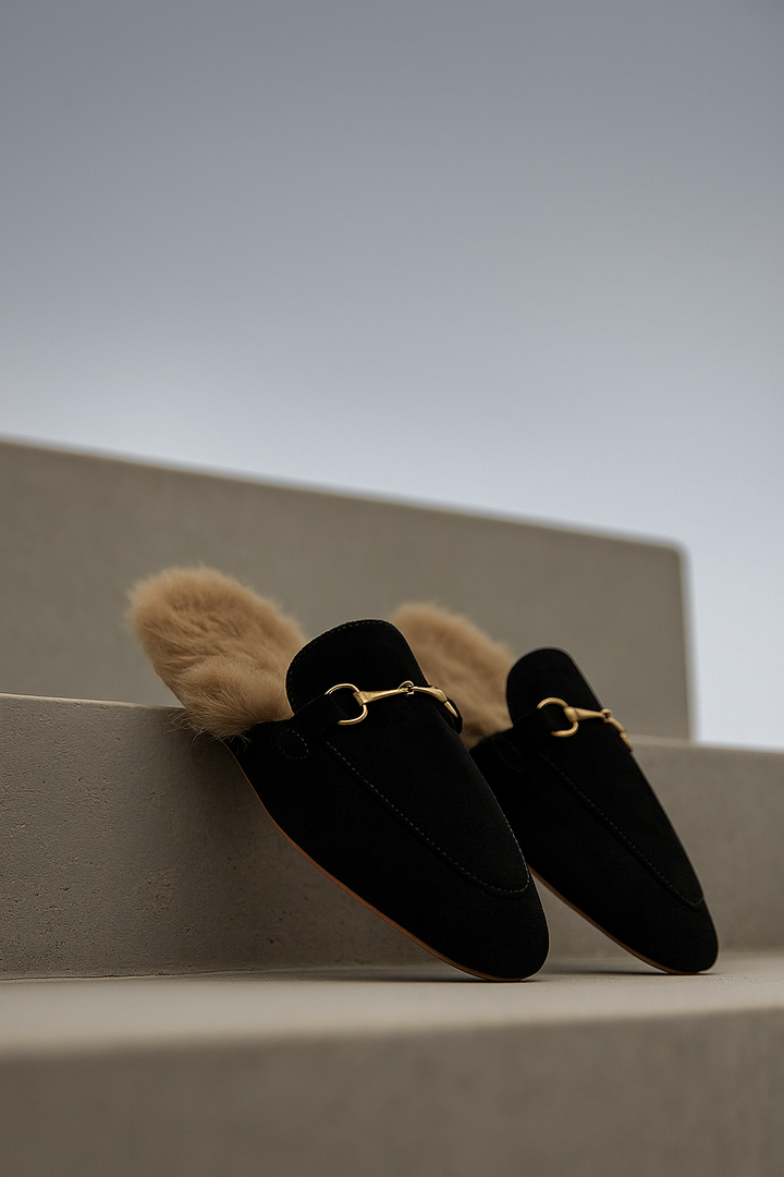 Olivia Bennet | Luxe Mule for Women in Leather, Slip-On, Black
