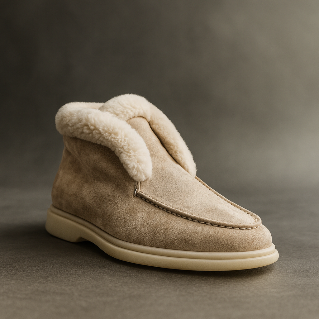 Olivia Bennet | Shearling Loafer Boots for Women in Brown