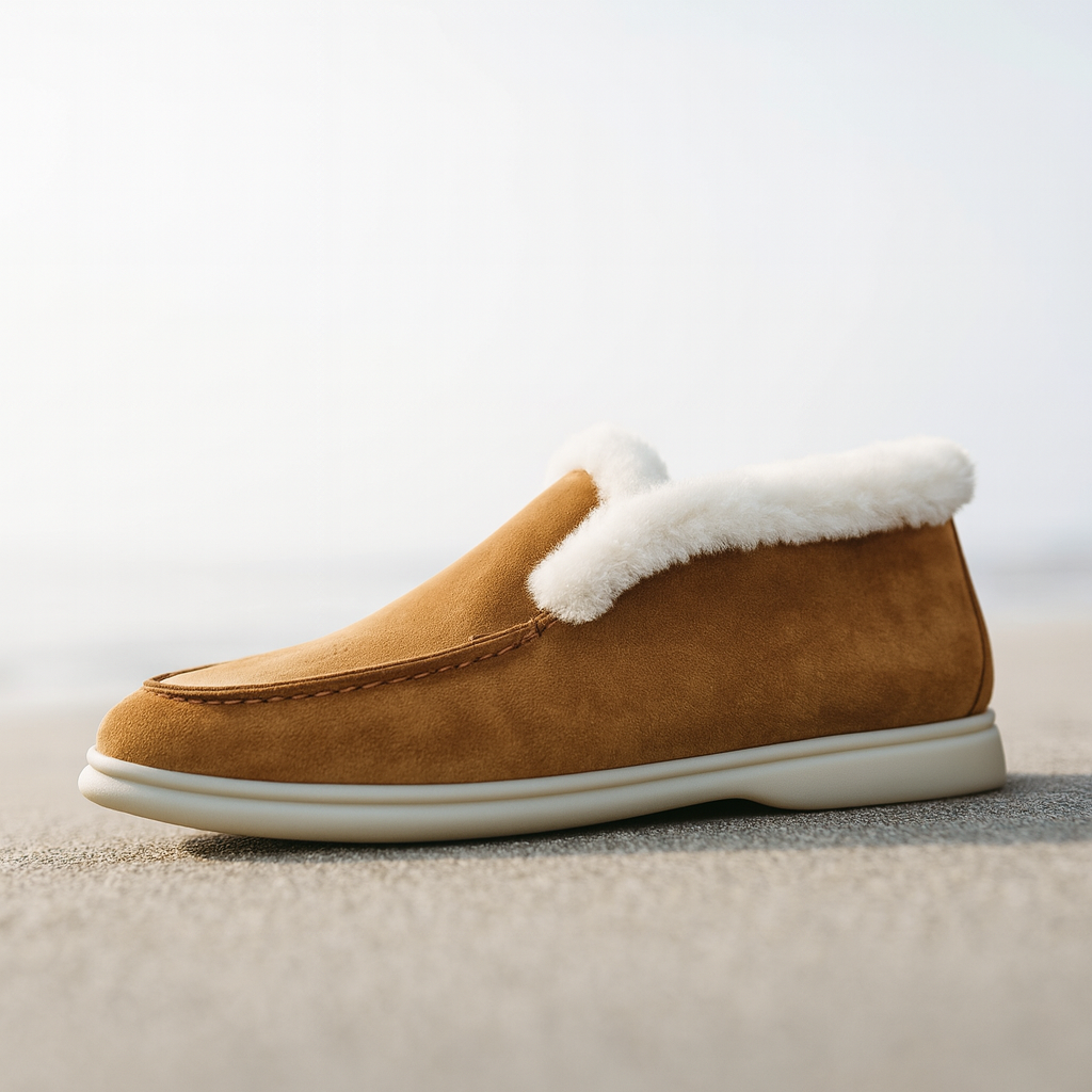 Olivia Bennet | Shearling Loafer Boots for Women in Brown