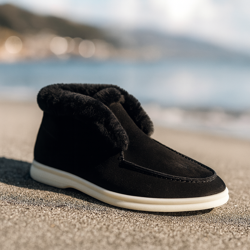 Olivia Bennet | Shearling Loafer Boots for Women in Brown