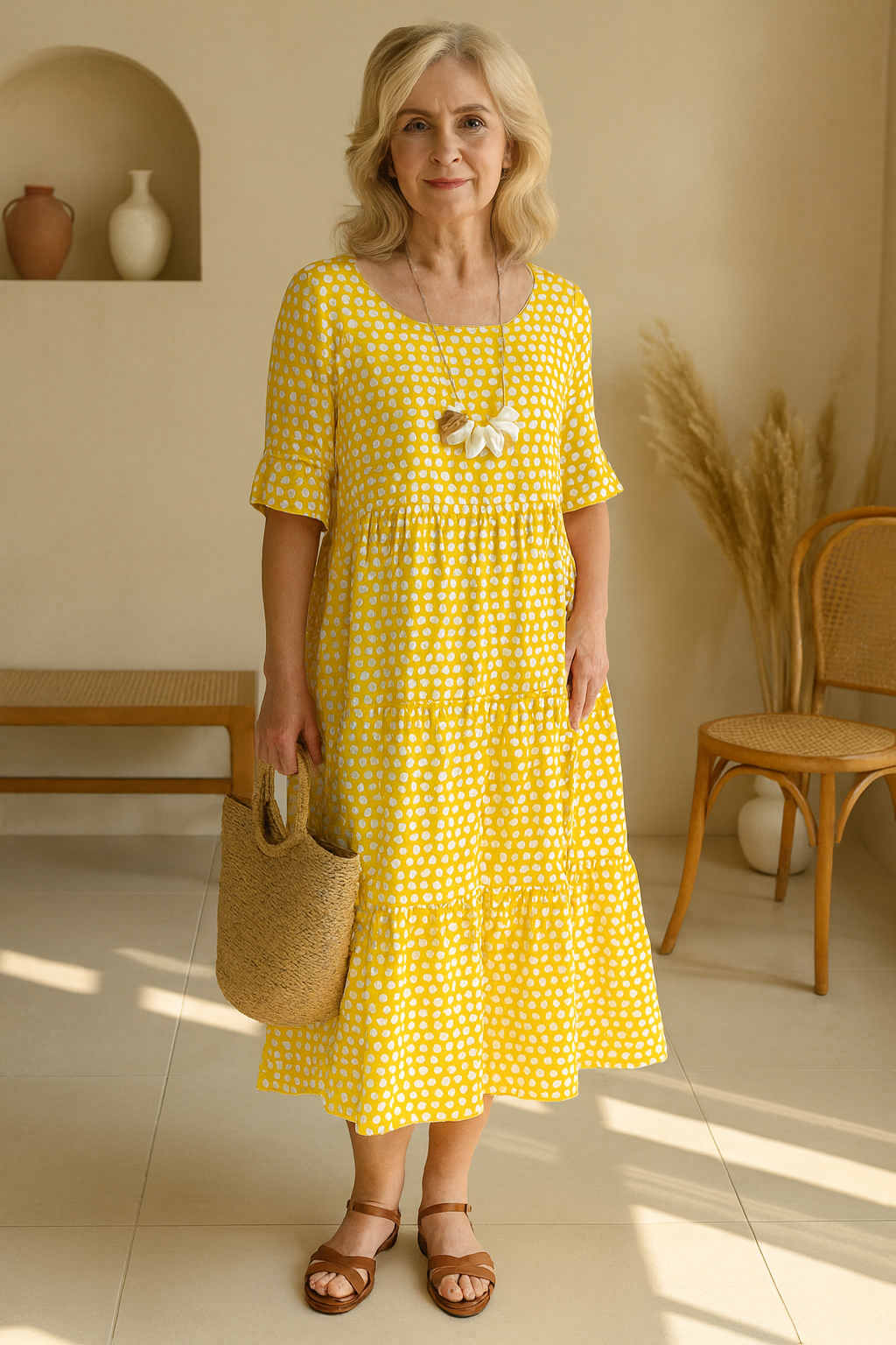 Irene | Short Sleeve Midi Dress
