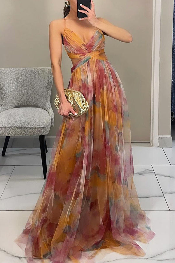 | Maxi Dress - Elegant Pleated