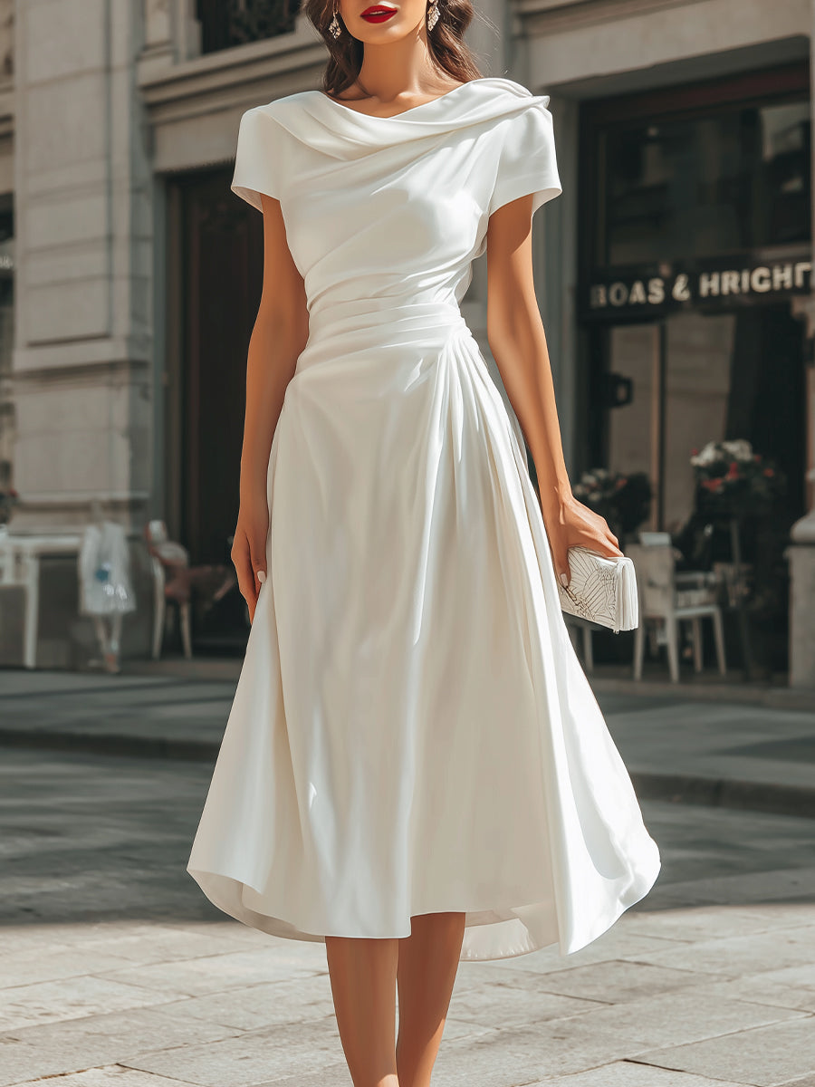 Olivia Bennet | Draped Asymmetric Midi Dress
