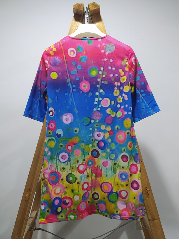 Olivia Bennet | Original Printing V-Neck Short Sleeve Mini Dress