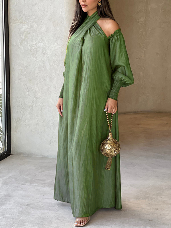 Olivia Bennet | Loose Solid Color Long Sleeves Maxi Dresses