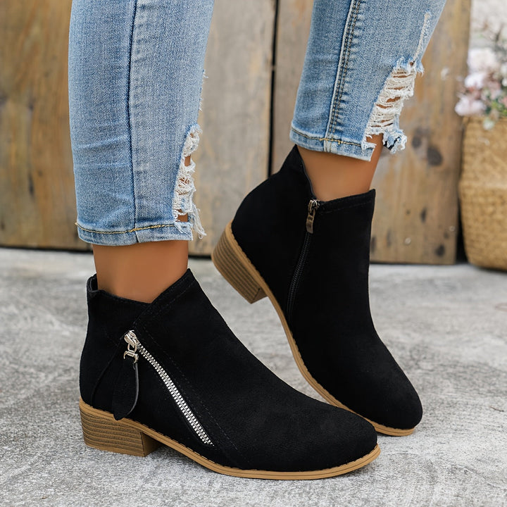 Elara Zip Ankle Boots – Effortless Elegance Everyday Ease