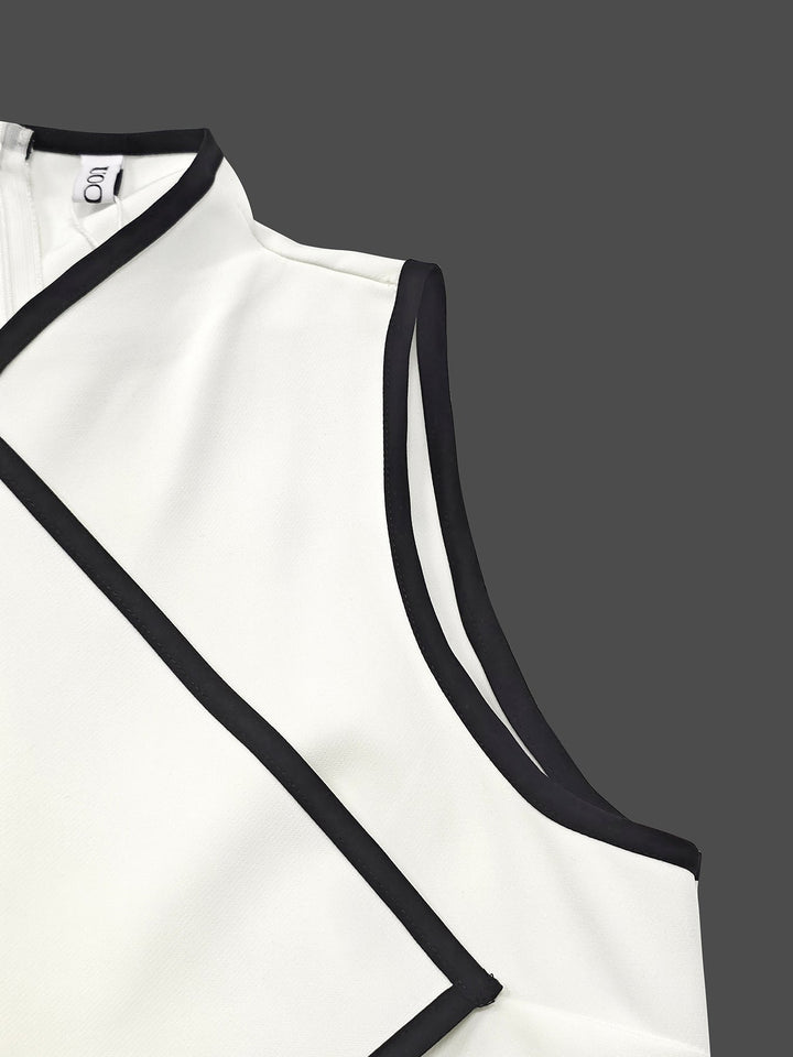 Olivia Bennet | False Two Sleeveless Solid Color Midi Dresses