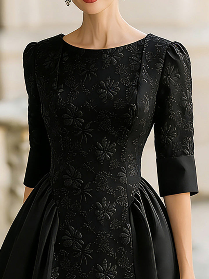Olivia Bennet | A-Line Midi Jacquard Dress