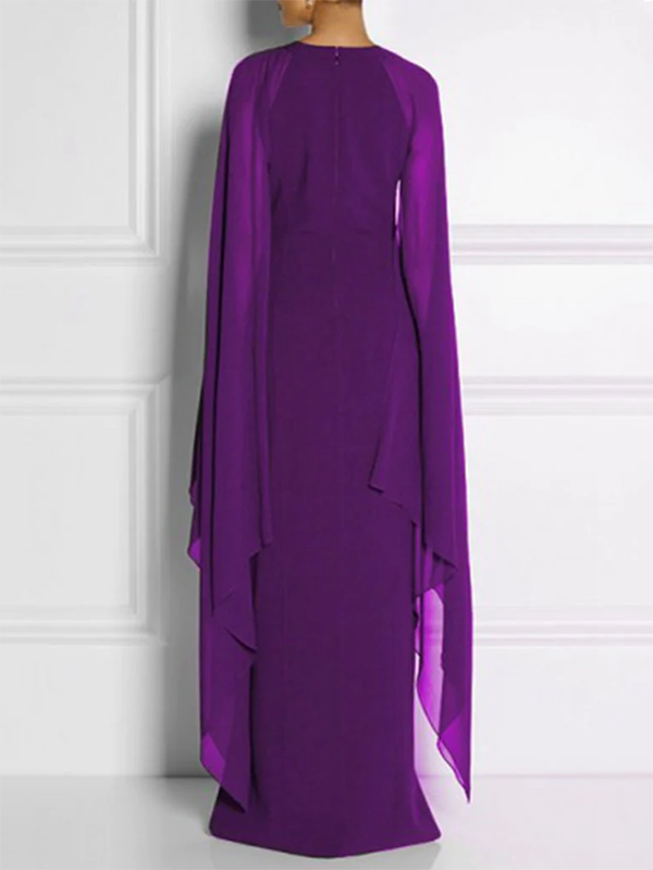 Olivia Bennet | Loose Solid Color Round-Neck Maxi Dresses
