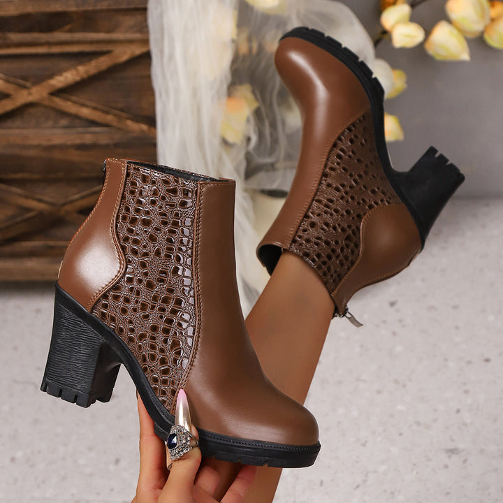 Clara Textured Heel Boots – Bold Style Effortless Comfort