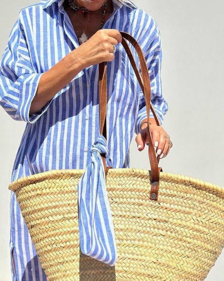 Women Striped Summer Shirt Dress