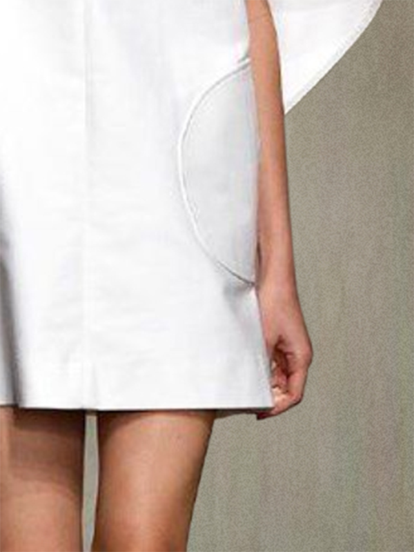 Olivia Bennet | Half Sleeves Loose Solid Color Deep V-Neck Mini Dresses