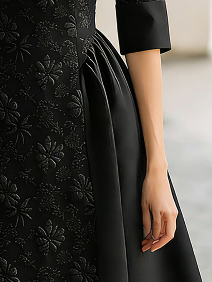 Olivia Bennet | A-Line Midi Jacquard Dress