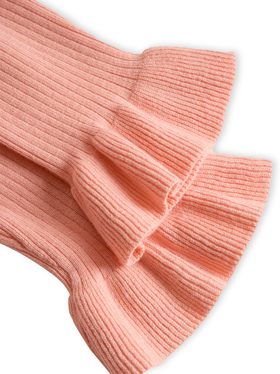 Olivia Bennet | Sweetheart Neckline Ruffle Hem Ribbed Knit Mini Dress