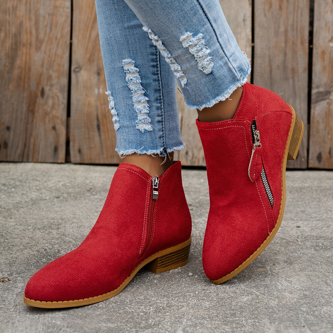 Elara Zip Ankle Boots – Effortless Elegance Everyday Ease
