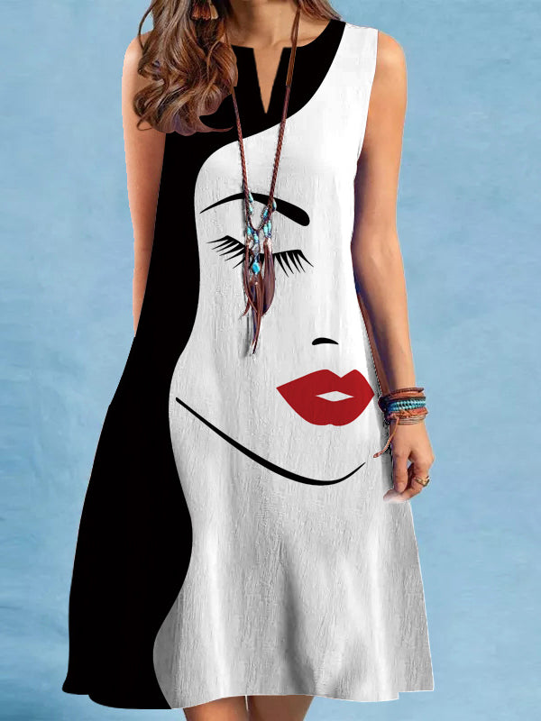 Olivia Bennet | Loose Plus Size Figure V-Neck Mini Dresses