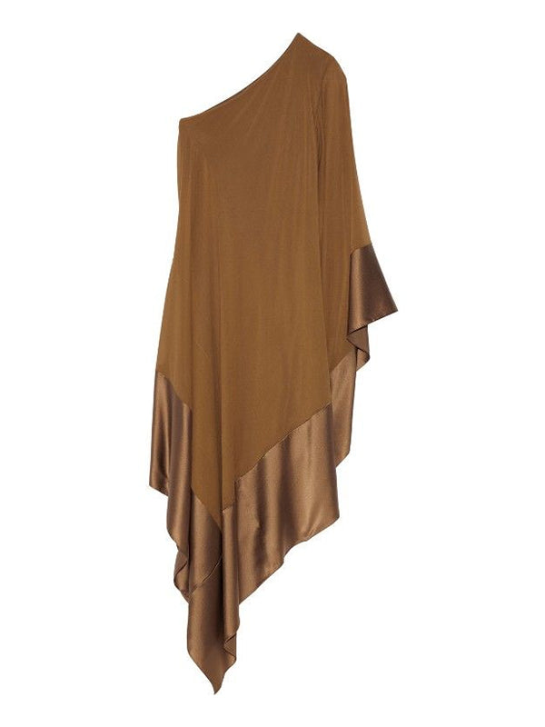 Olivia Bennet | Loose Asymmetric Split-Joint One-Shoulder Maxi Dresses