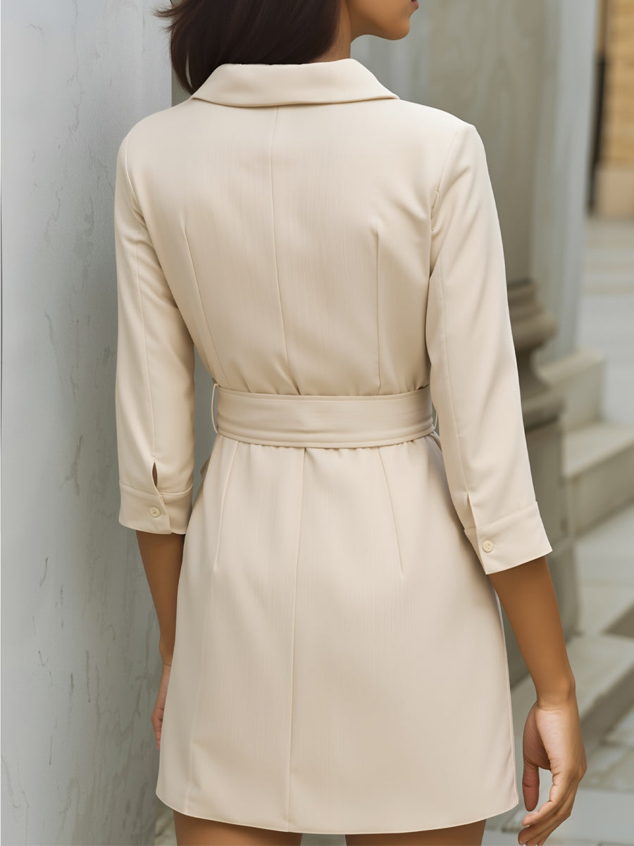 Olivia Bennet | Tailored Blazer-Inspired Mini Dress With Belted Waist