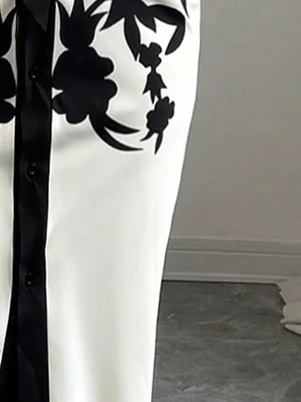 Olivia Bennet | Half Sleeves Flower Print Printed Tied Waist V-Neck Midi Dresses